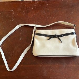 Small black and white purse
